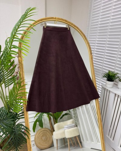 Mitra Süet Etek kahverengi