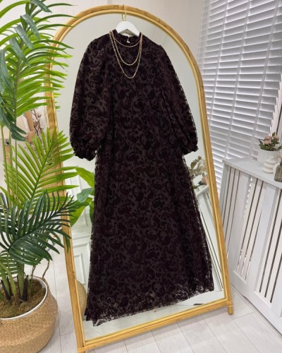 Burcu Elbise kahverengi