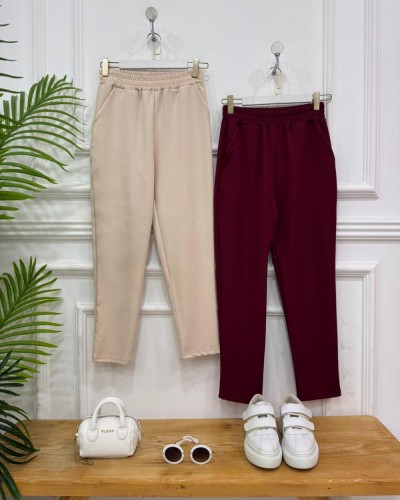 Dabıl pantolon bordo ve taş