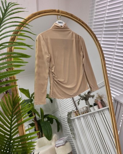 Lisa drapeli bluz bej