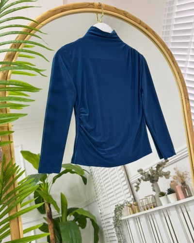 Lisa drapeli bluz petrol