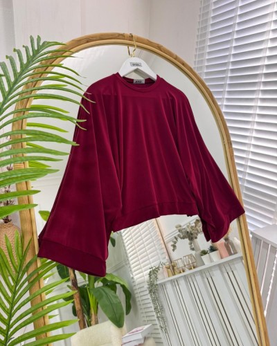 Mişa Yarasa Bluz bordo