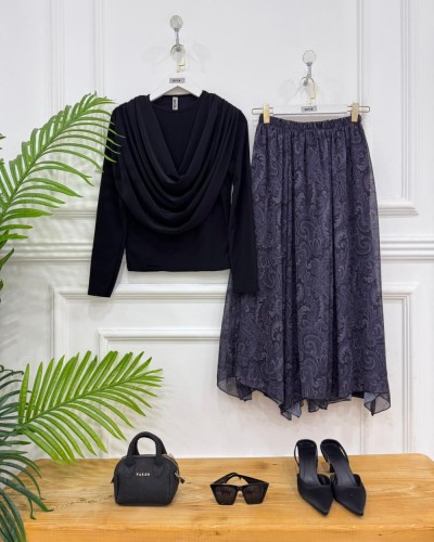 Defne İkili kombin siyah