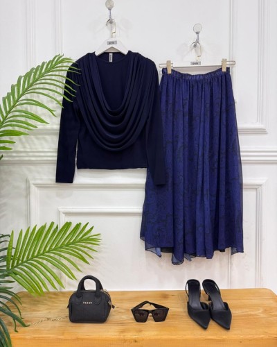 Defne İkili kombin lacivert