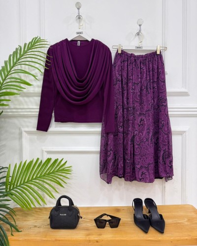 Defne İkili kombin mürdüm