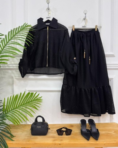 Fileli İkili Takım siyah