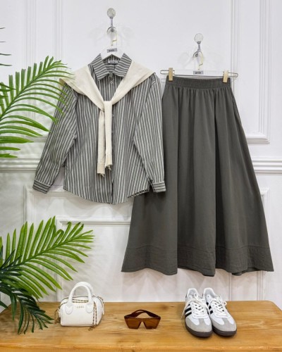 Beyza üçlü kombin yeşil