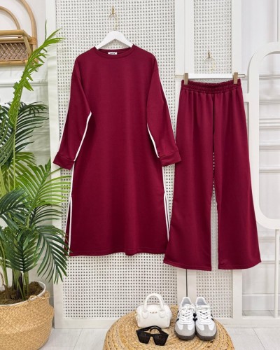 Long İkili Takım bordo