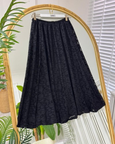 Lili Dantel Etek siyah